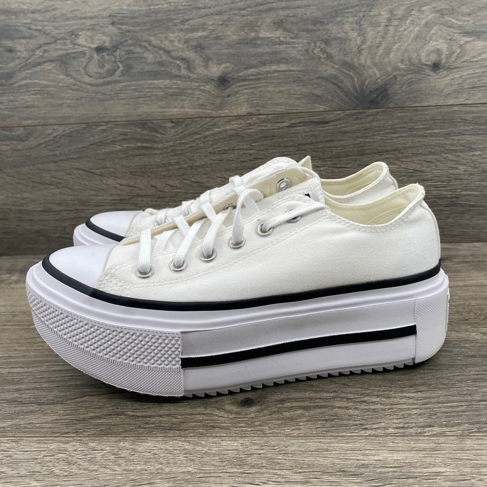 Converse All Star Move Platform Sneakers Womens 8 White Low Top A15491C